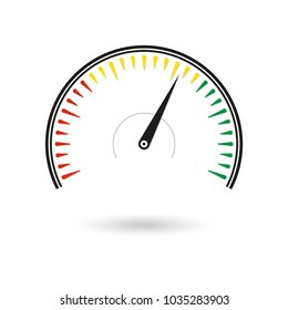 Speedometer icon. Gauge and rpm meter logo. Vector illustration.