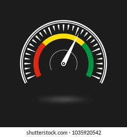 Speedometer Icon. Gauge And Rpm Meter Logo. Vector Illustration.