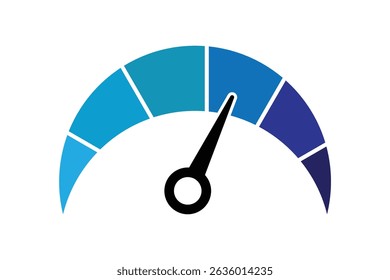 Icono del velocímetro. Icono del indicador. Ilustración vectorial 