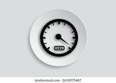 Speedometer icon, ideal for racing, speed, or vehicle dashboard graphics.