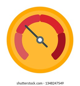 Speedometer icon or Indicator with arrow. Colorful Infographic element. Vector illustration