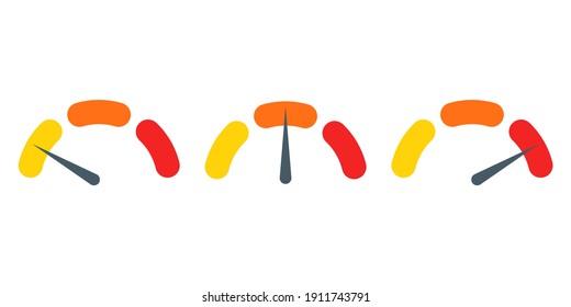 Speedometer icon for infographic. Gauge or meter set for speed performance. Vector illustration.