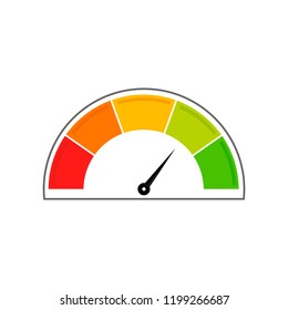 Speedometer icon. Info-graphic. Position from the right in the middle.