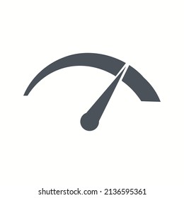 Icono del velocímetro, aislado. Diseño plano. Ilustración del vector