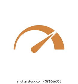 Speedometer  icon,  isolated. Flat  design.