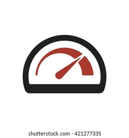 Speedometer  icon,  isolated. Flat  design.