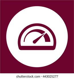 Speedometer  icon,  isolated. Flat  design.