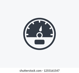 Speedometer icon isolated on clean background. Speedometer icon concept drawing icon in modern style. Vector illustration for your web mobile logo app UI design.
