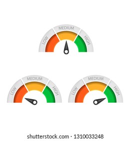 Speedometer icon isolated on white background. Vector illustration. Eps 10.