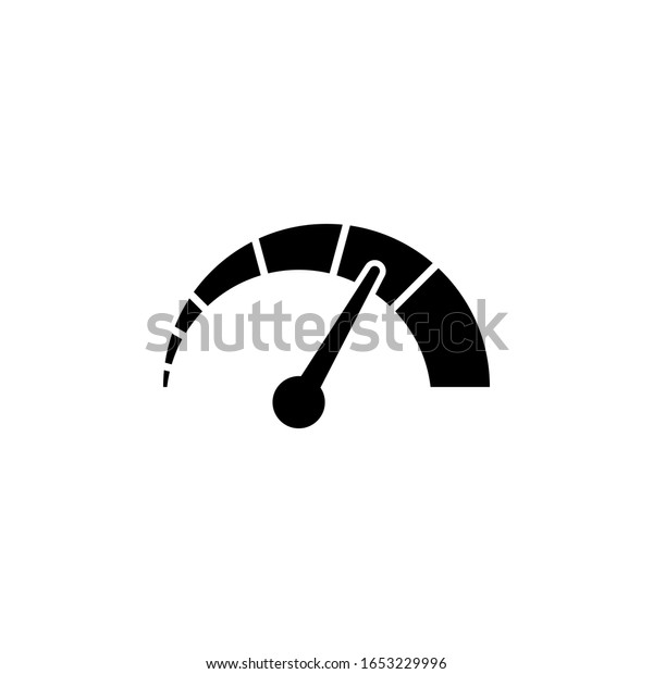 Speedometer icon isolated on\
white background. Speedometer icon in trendy design style.\
Speedometer vector icon modern. Car speedometer icon. Fast speed\
sign logo. EPS 10