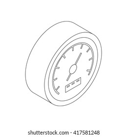 Speedometer icon, isometric 3d style