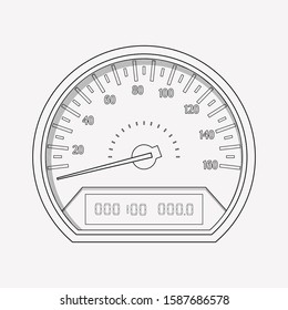 Speedometer icon line element. Vector illustration of speedometer icon line isolated on clean background for your web mobile app logo design.