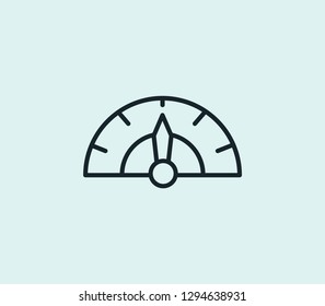 Speedometer icon line isolated on clean background. Speedometer icon concept drawing icon line in modern style. Vector illustration for your web mobile logo app UI design.