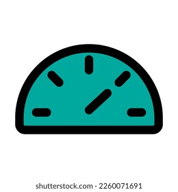 Speedometer icon line isolated on white background. Black flat thin icon on modern outline style. Linear symbol and editable stroke. Simple and pixel perfect stroke vector illustration.