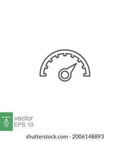 Speedometer icon line. Performance indicator, motion tachometer, accelerate movement. speed race progress. slow and fast car power level. Vector illustration. Design on white background. EPS 10
