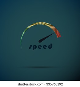 Speedometer icon. Logo company. Internet speed indicator. Vector illustration. EPS10