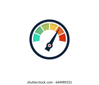 Speedometer Icon Logo Design Element