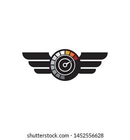 Speedometer icon logo design vector template