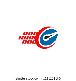 Speedometer icon logo design vector template