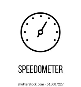 Speedometer icon or logo in modern line style. High quality black outline pictogram for web site design and mobile apps. Vector illustration on a white background.