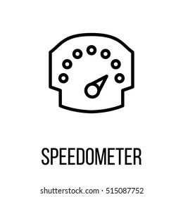 Speedometer icon or logo in modern line style. High quality black outline pictogram for web site design and mobile apps. Vector illustration on a white background.