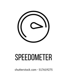 Speedometer icon or logo in modern line style. High quality black outline pictogram for web site design and mobile apps. Vector illustration on a white background.