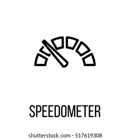 Speedometer icon or logo in modern line style. High quality black outline pictogram for web site design and mobile apps. Vector illustration on a white background.