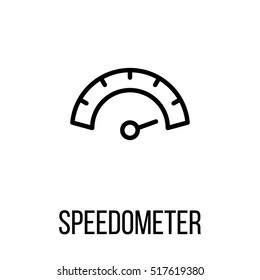 Speedometer icon or logo in modern line style. High quality black outline pictogram for web site design and mobile apps. Vector illustration on a white background.