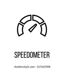 Speedometer icon or logo in modern line style. High quality black outline pictogram for web site design and mobile apps. Vector illustration on a white background.