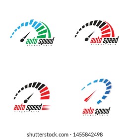 speedometer icon  logo template vector illustration