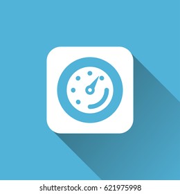 Speedometer icon with long shadow
