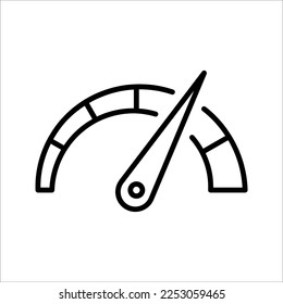 Geschwindigkeitsmesser-Symbol. Meilen pro Stunde. Geschwindigkeitsregelung. Beschleunigungsindikator. Vektorgrafik auf weißem Hintergrund.