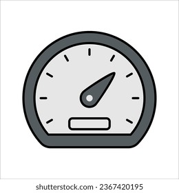 Speedometer icon. Miles per hour. Speed control. Acceleration indicator. vector illustration on white background.