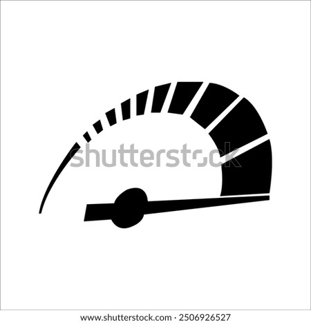 Speedometer icon. Miles per hour. Speed ​​control. Acceleration indicator.