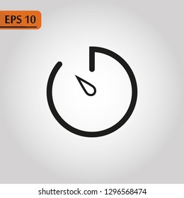 Speedometer icon. Multiporpuse guage black corcle Icon, illustration isolated on white background.EPS 10