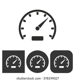 Speedometer  icon  on  black and white background. Vector illustration.