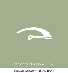 icono del velocímetro sobre fondo verde, ilustración vectorial