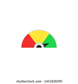 Speedometer icon on white background. Vector in flat design