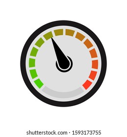 Speedometer icon on white background. Colorful Info-graphic. Vector