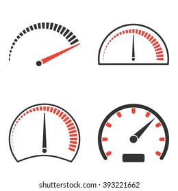 Speedometer  icon  on white background. Vector illustration.