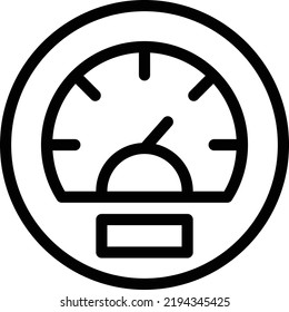Icono Del Velocímetro Con Estilo De Contorno, Signo De La Escuela De Conducción Y Símbolo Aislado En Fondo Blanco
