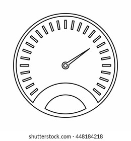 Speedometer icon in outline style isolated vector illustration. Auto spare parts symbol