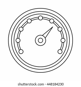Speedometer icon in outline style isolated vector illustration. Auto spare parts symbol
