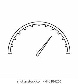 Speedometer icon in outline style isolated vector illustration. Auto spare parts symbol