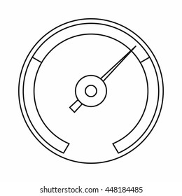 Speedometer icon in outline style isolated vector illustration. Auto spare parts symbol