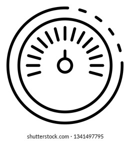 Speedometer icon. Outline speedometer vector icon for web design isolated on white background