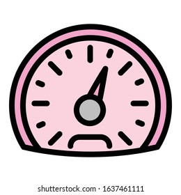 Speedometer icon. Outline speedometer vector icon for web design isolated on white background