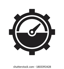 speedometer icon performance symbol configuration gear vector