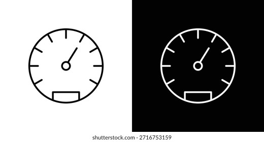 Speedometer icon pictogram on White Background Editable Stroke.