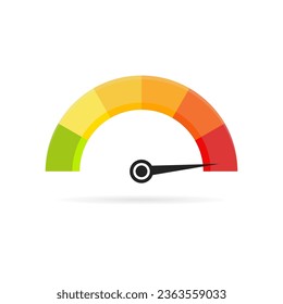 Speedometer Icon. An icon resembling a speedometer dial with a needle pointing to a high speed